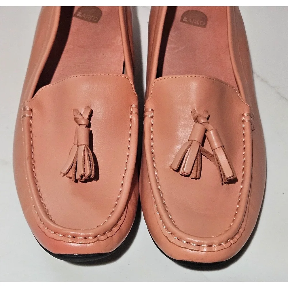 Bared Footwear Womens Pink Leather Tassel Loafers Driving Shoes Size 41
